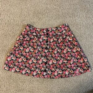 Floral Circle Skirt with Buttons